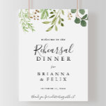 Eukalyptus Einfaches Probe Dinner Begrüßungszeiche Poster<br><div class="desc">Dieses Eukalyptus-Begrüßungsschild für ein einfaches Probe-Dinner ist perfekt für eine moderne Hochzeitsfeier Probe. Das Design zeichnet sich durch kunstvoll handbemalte eukalyptus-grüne Blätter aus,  die in geometrische Formen angeordnet sind und die natürliche Schönheit inspiriere.</div>