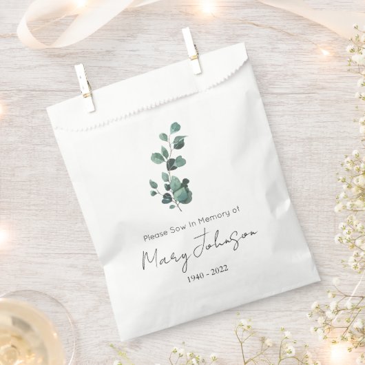 Eukalyptus | Einfaches Samenpaket Begräbnis Geschenktütchen (Ausgeschnitten)