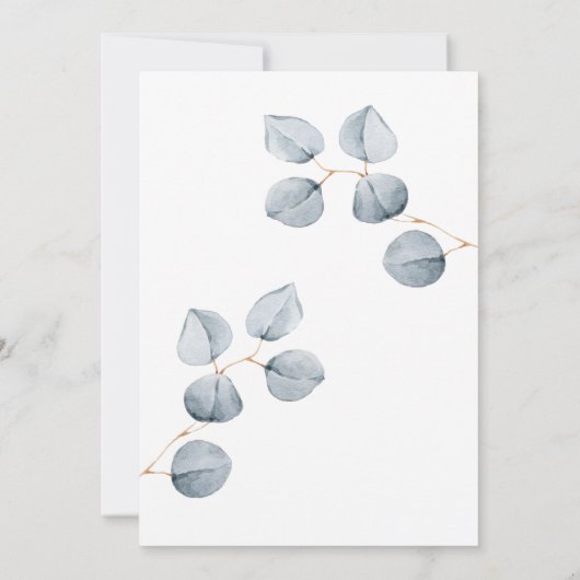 Eukalyptus-Einfachheit | Baby Brunch Einladung (Rückseite)