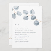 Eukalyptus-Einfachheit | Einladung zur Hochzeit (Vorne/Hinten)