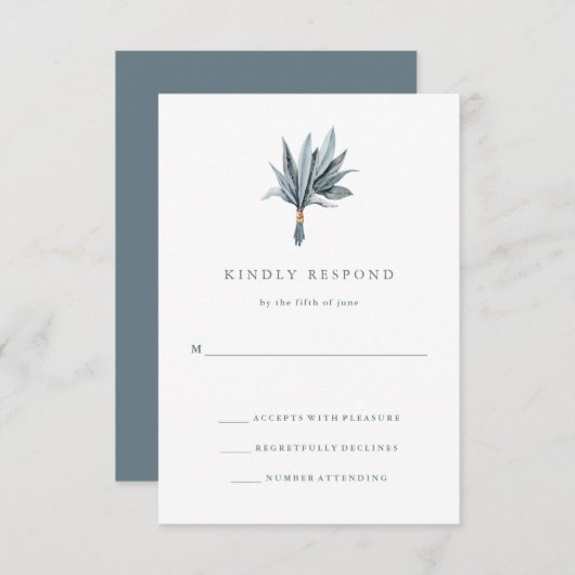 Eukalyptus-Einfachheit | Hochzeitsreaktion RSVP Karte (Vorne/Hinten)
