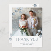 Eukalyptus-Einfachheit | Wedding Foto Vielen Dank Ankündigungspostkarte (Vorne/Hinten)