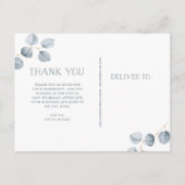 Eukalyptus-Einfachheit | Wedding Foto Vielen Dank Ankündigungspostkarte (Rückseite)