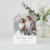 Eukalyptus-Einfachheit | Wedding Foto Vielen Dank Ankündigungspostkarte (Stehend Vorderseite)