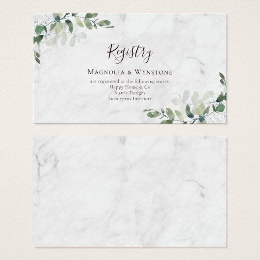 Eukalyptus-Einschlusskarte für die Eheregistrierun (Vorne & Hinten)