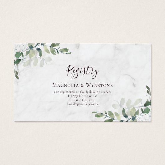 Eukalyptus-Einschlusskarte für die Eheregistrierun (Vorderseite)