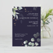 Eukalyptus Elegance Bride Eltern Hochzeit Einladung (Stehend Vorderseite)
