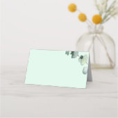 Eukalyptus Elegant Botanische Hochzeit Grün Platzkarte (Rückseite)