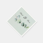 Eukalyptus Elegant Botanische Hochzeit Grün Serviette (Ecke)