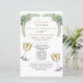 Eukalyptus Elegant Calligraphy Wedding Program (Stehend Vorderseite)