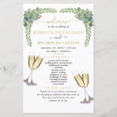 Eukalyptus Elegant Calligraphy Wedding Program (Vorderseite)