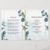 Eukalyptus Elegant Celebration of Life Program (Rückseite)