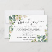 Eukalyptus Elegant Funerfood Danke Karte (Vorderseite)