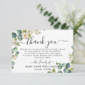 Eukalyptus Elegant Funerfood Danke Karte (Stehend Vorderseite)