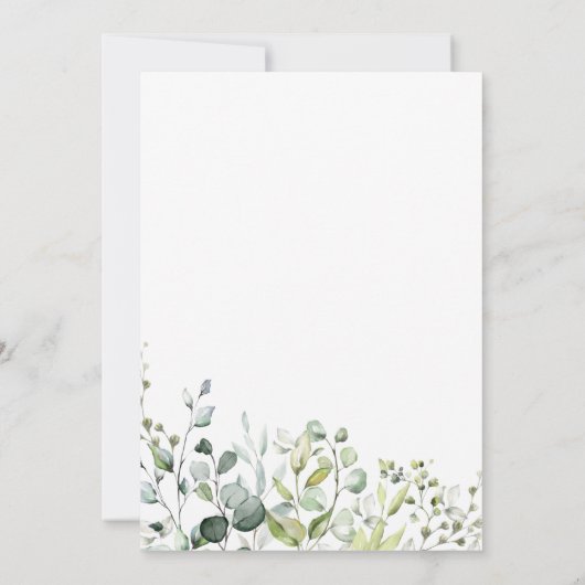 Eukalyptus Elegant Greenerity Einladung Hochzeit (Rückseite)