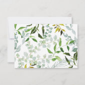 Eukalyptus Elegant Greenerity Wedding RSVP Card Karte (Rückseite)