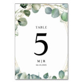 Eukalyptus Elegant Greenerity Wedding Tischnummer (Vorderseite)