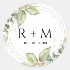 Eukalyptus Elegant Grüne Umschlag Aufkleber / Gefa