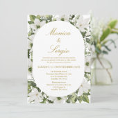 Eukalyptus Elegant Hochzeit Einladung auf Spanisch (Stehend Vorderseite)