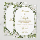 Eukalyptus Elegant Hochzeit Einladung auf Spanisch (Vorne/Hinten)