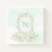 Eukalyptus Elegant Monogram Green Ivory Frame Notizblock (Rückseite)