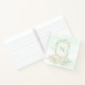 Eukalyptus Elegant Monogram Green Ivory Frame Notizblock (Innenseite)