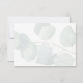 Eukalyptus Elegant Script Monogram Initials Mitteilungskarte (Rückseite)