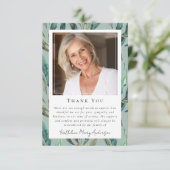 Eukalyptus Elegante Beerdigung Gedenkstätte Dankeskarte (Stehend Vorderseite)