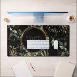 Eukalyptus Elegante Big Mouse Schreibtischunterlage<br><div class="desc">Black Golden Circles Eukalyptus Elegantes Big Mouse Desk Mat</div>