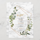 Eukalyptus-Elegante Hochzeit mit Kupfergeometrie Menükarte (Vorne/Hinten)