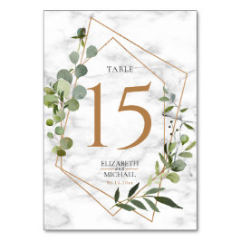 Eukalyptus-Elegante Hochzeit mit Kupfergeometrie Tischnummer