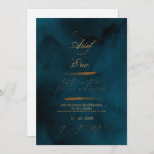 Eukalyptus-Elegante Hochzeit von Navy & Gold Save The Date (Vorne/Hinten)