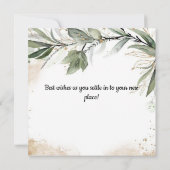 Eukalyptus Elegante Neue Zuhause Housewarming Card Dankeskarte (Rückseite)