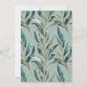 Eukalyptus Elegantes Foto Keepake Beerdigung Geden Dankeskarte (Rückseite)