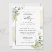 Eukalyptus Elegantes Hochzeitspazierengehen Einladung (Vorderseite)