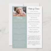 Eukalyptus Elegantes Pattern Foto Beerdigung Progr Einladung (Rückseite)