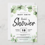 Eukalyptus Elegantes Rustikales einfaches Brautpar Einladung (Vorderseite)