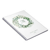 Eukalyptus | Elegantes Wasserfarbenmonogramm Notizblock (Rechte Seite)