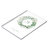 Eukalyptus | Elegantes Wasserfarbenmonogramm Notizblock (Linke Seite)