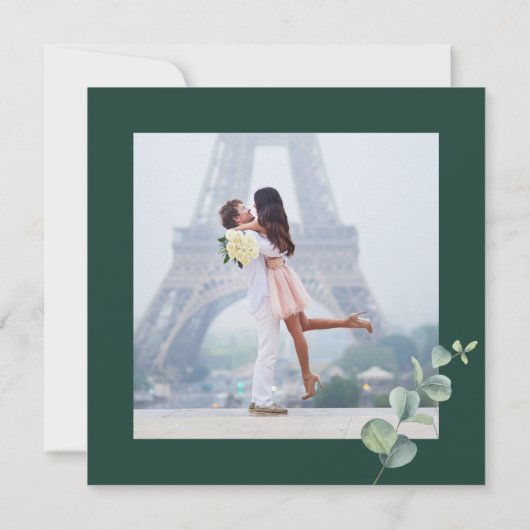 Eukalyptus Emerald Green Elegant Sage Greenery Save The Date (Rückseite)