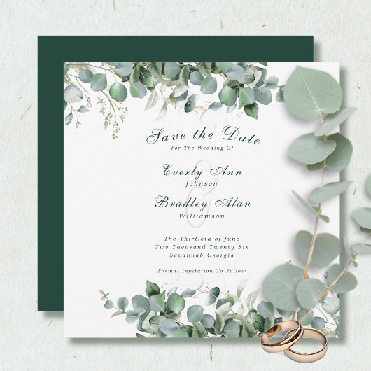 Eukalyptus Emerald Green Elegant Sage Greenery Save The Date