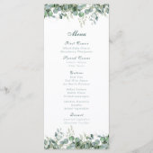 Eukalyptus Emerald Green Watercolor Botanisch Menükarte (Vorderseite)