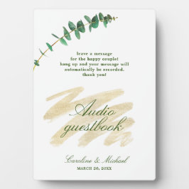 Eukalyptus, Emerald und Gold Audio Guestbook Fotoplatte