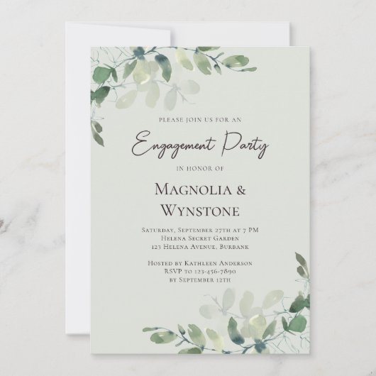 Eukalyptus-Engagement Einladung (Vorderseite)