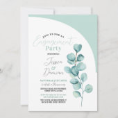 Eukalyptus Engagement Party Paare Dusche Blätter Einladung (Vorderseite)