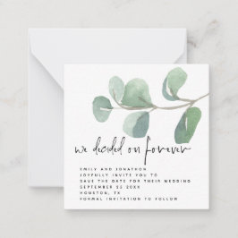 Eukalyptus Entscheidet Save the Date für ewig Mitteilungskarte