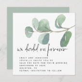 Eukalyptus Entscheidet Save the Date für ewig Mitteilungskarte (Vorne/Hinten)