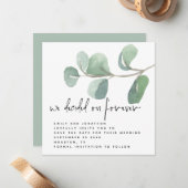 Eukalyptus Entscheidet Save the Date für ewig Mitteilungskarte (Vorderseite/Rückseite Beispiel)