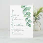 Eukalyptus entschied sich für eine Ewige QR-Hochze Einladung (Stehend Vorderseite)