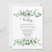 Eukalyptus Envy Gerahmt Wedding Einladung (Vorderseite)